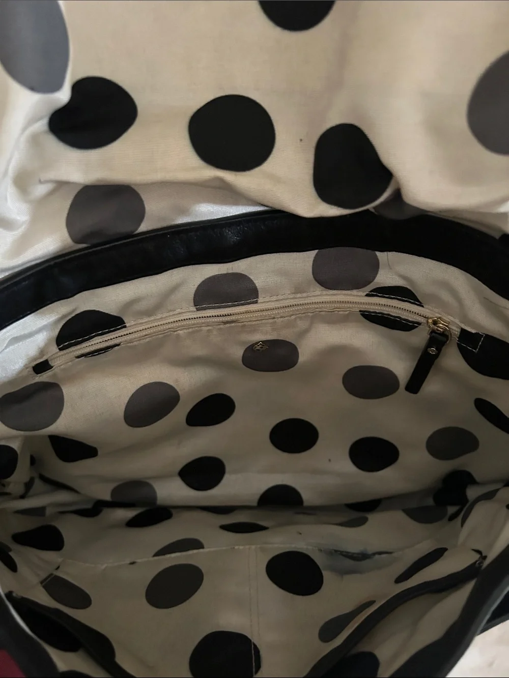 kate spade Black Leather Satchel with Gold Tone Hardware